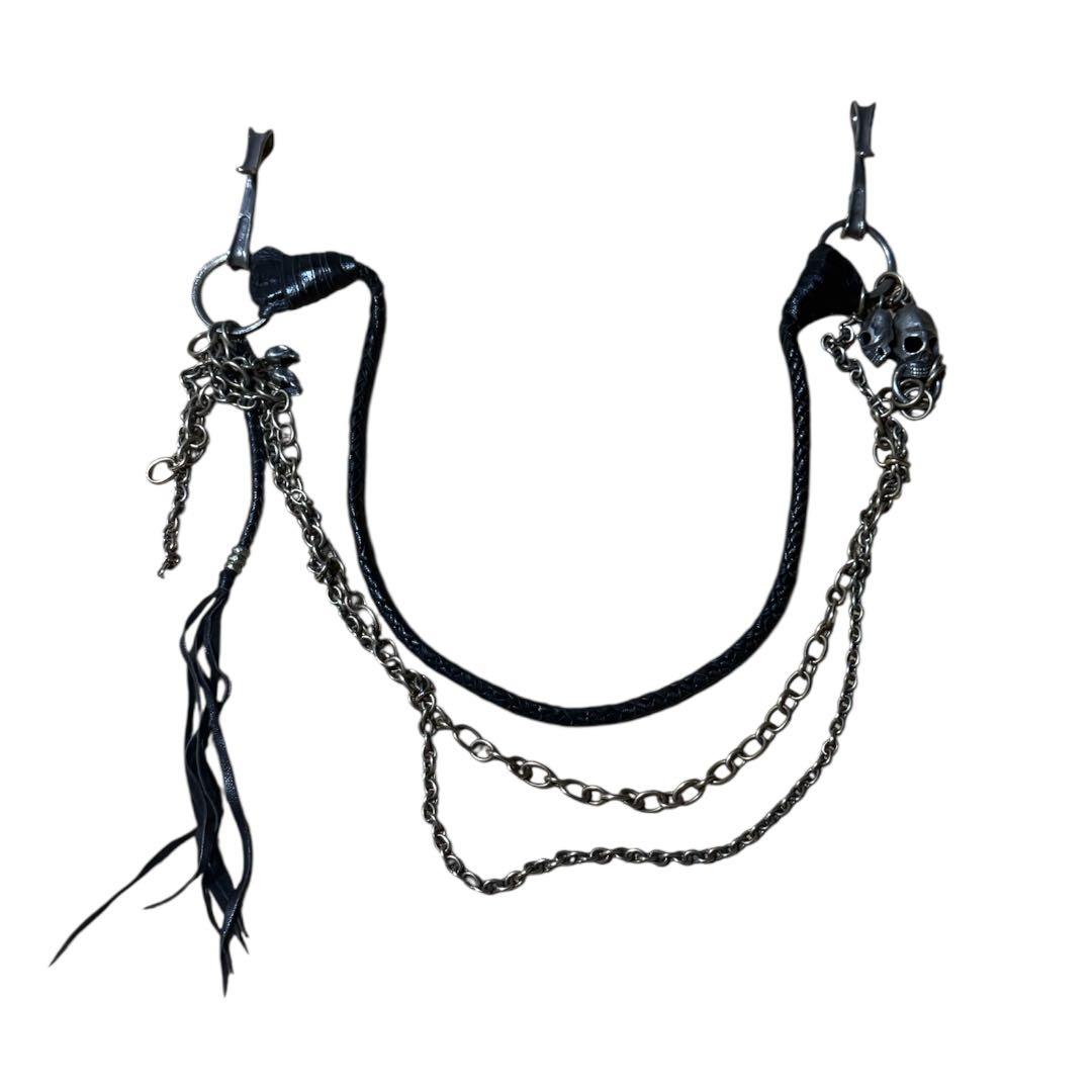 kmrii レザー スカル ウォレット チェーン