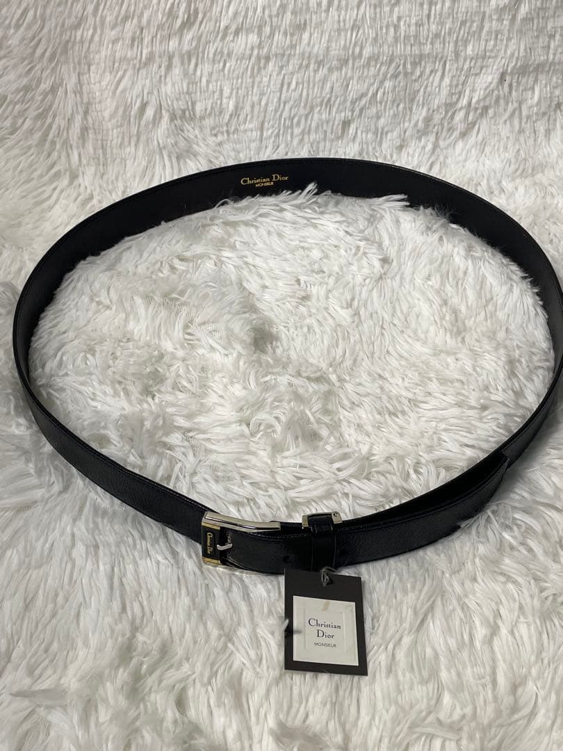 美品　Christian Dior ディオール　レザーベルト　本革 ブラック