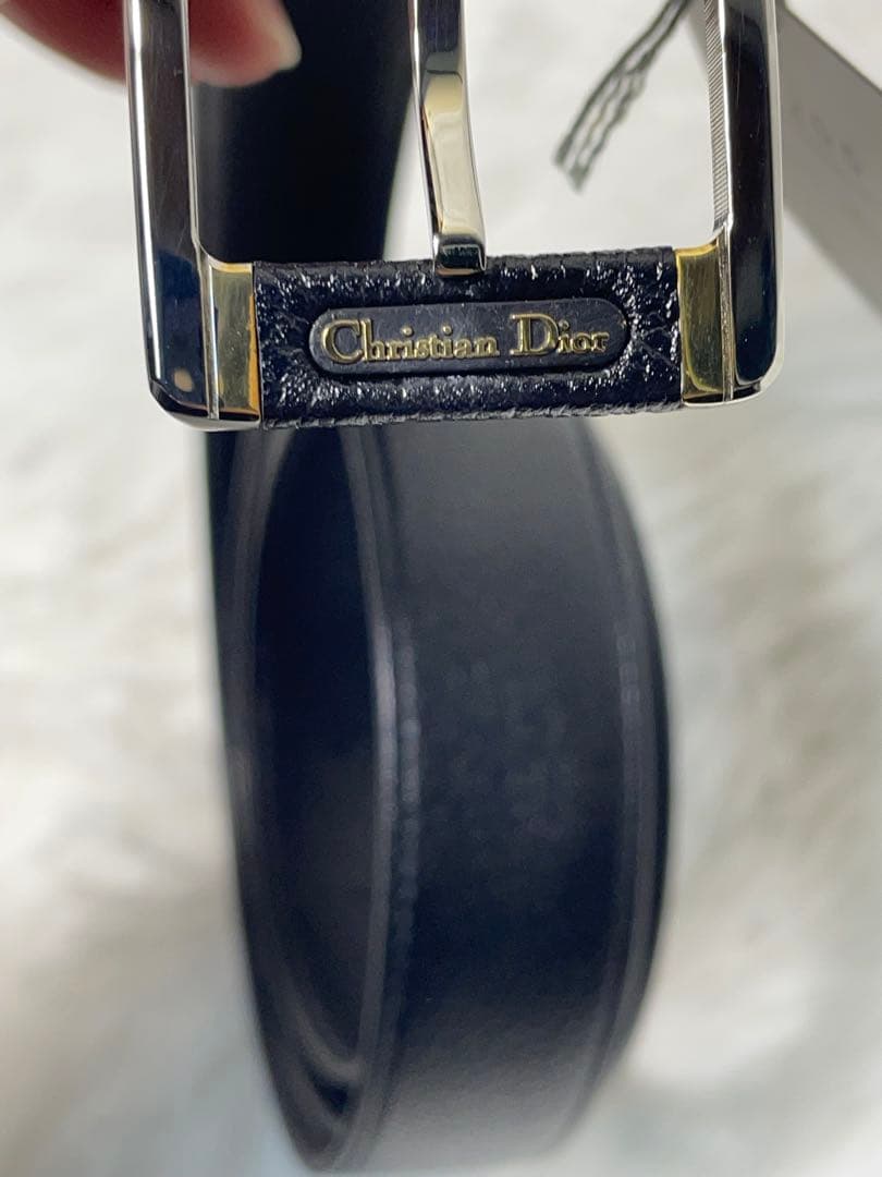 美品　Christian Dior ディオール　レザーベルト　本革 ブラック