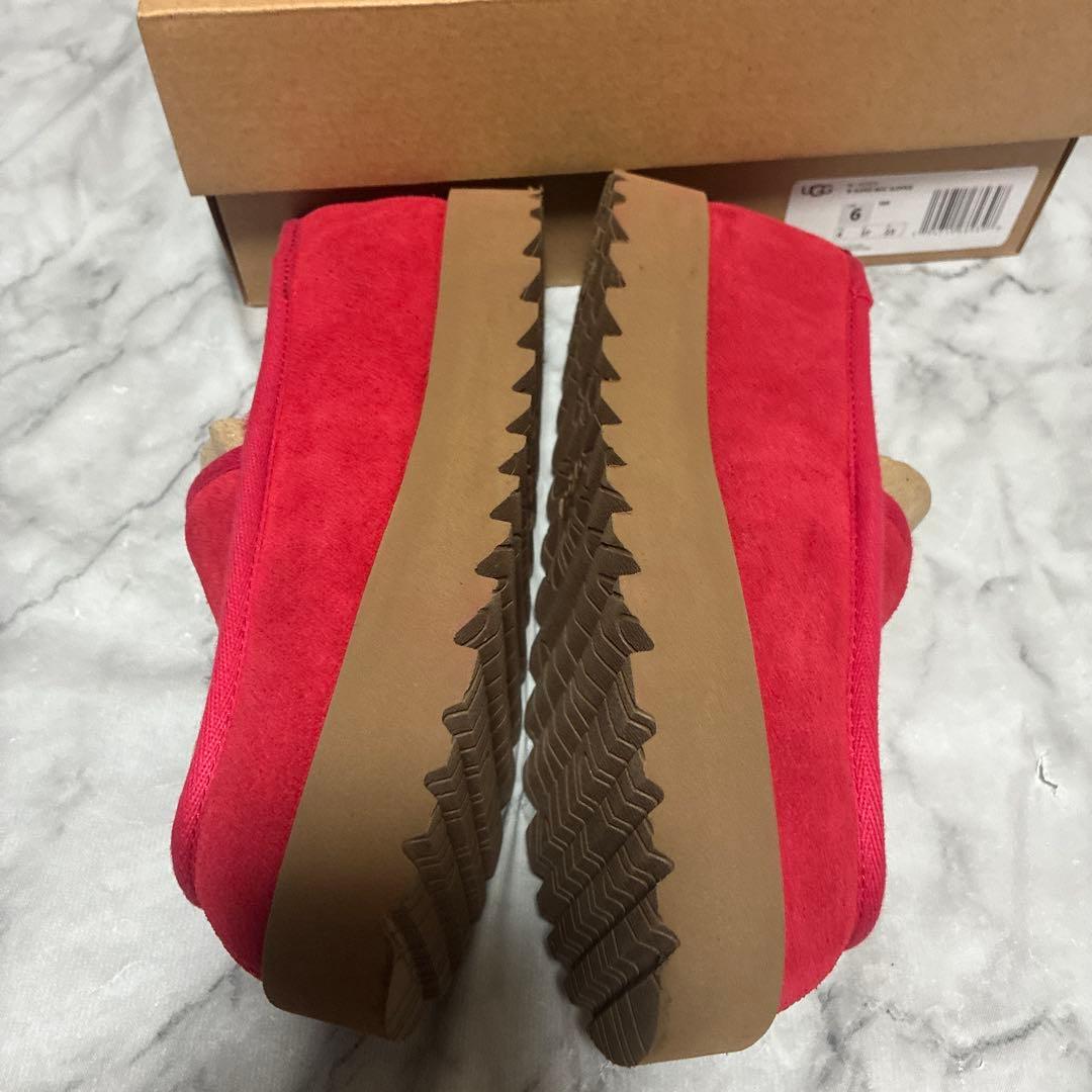 【極美品】UGG アグ モカシン 完売カラーリボンレッド