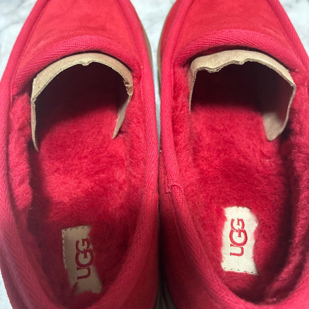 【極美品】UGG アグ モカシン 完売カラーリボンレッド