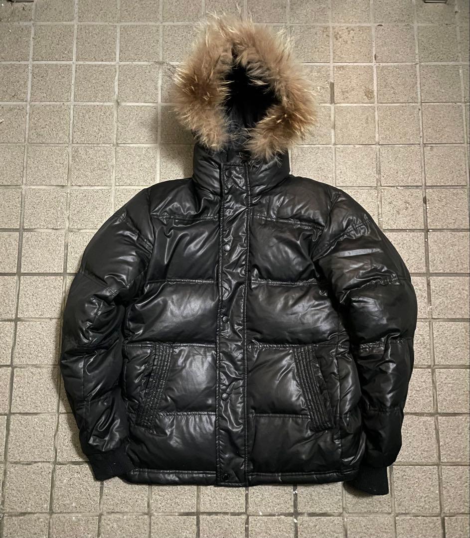 ファーダウンジャケット 短丈 光沢 archive y2k old UNIQLO