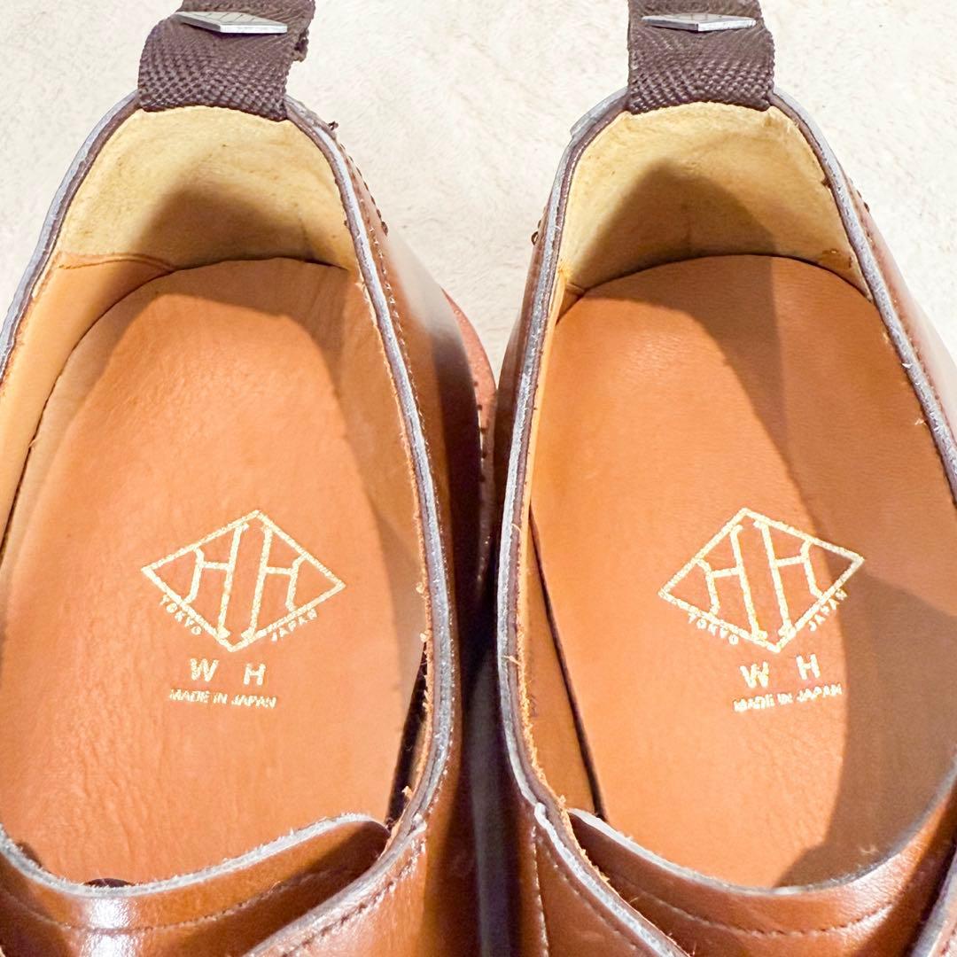 【美品】WH ダブルエイチ WHS-0010 ドレスシューズ 25.5