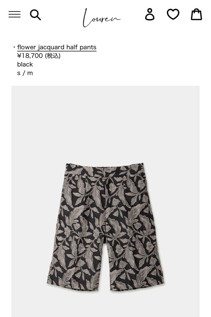 パンツ louren / flower jacquard half pants