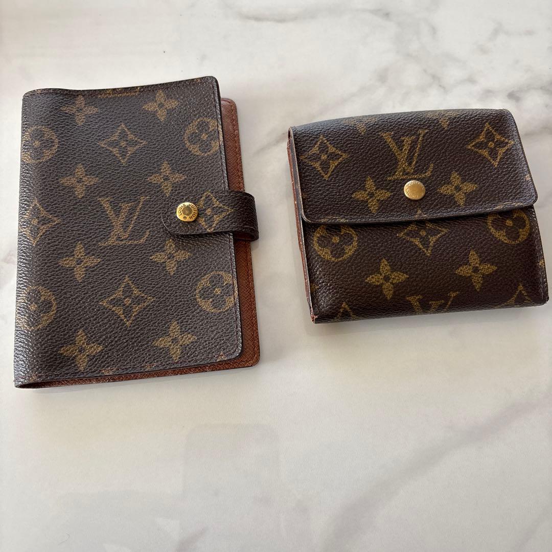 louis vuitton 二つ折り財布　手帳カバーセット