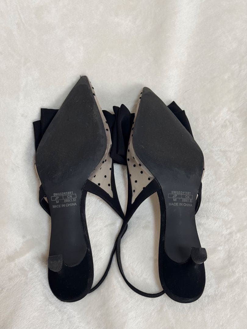 最終値下げ スナイデル ドットメッシュリボンモチーフサンダル レディース