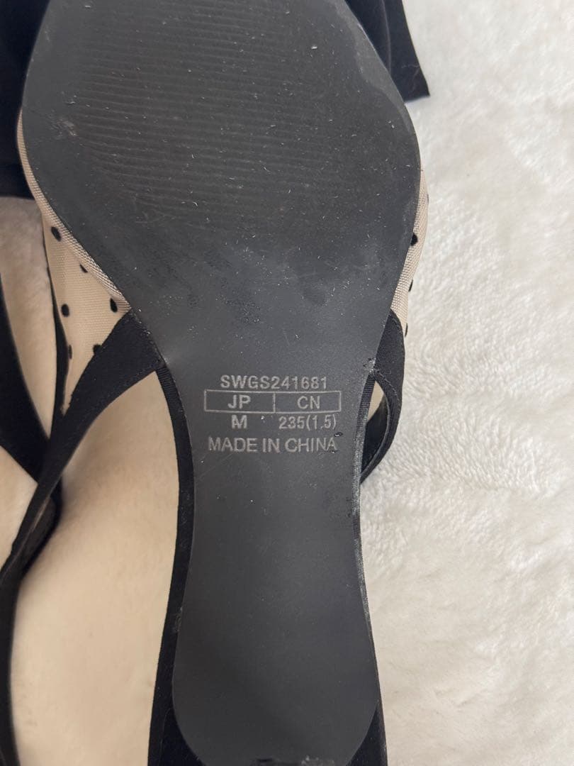 最終値下げ スナイデル ドットメッシュリボンモチーフサンダル レディース