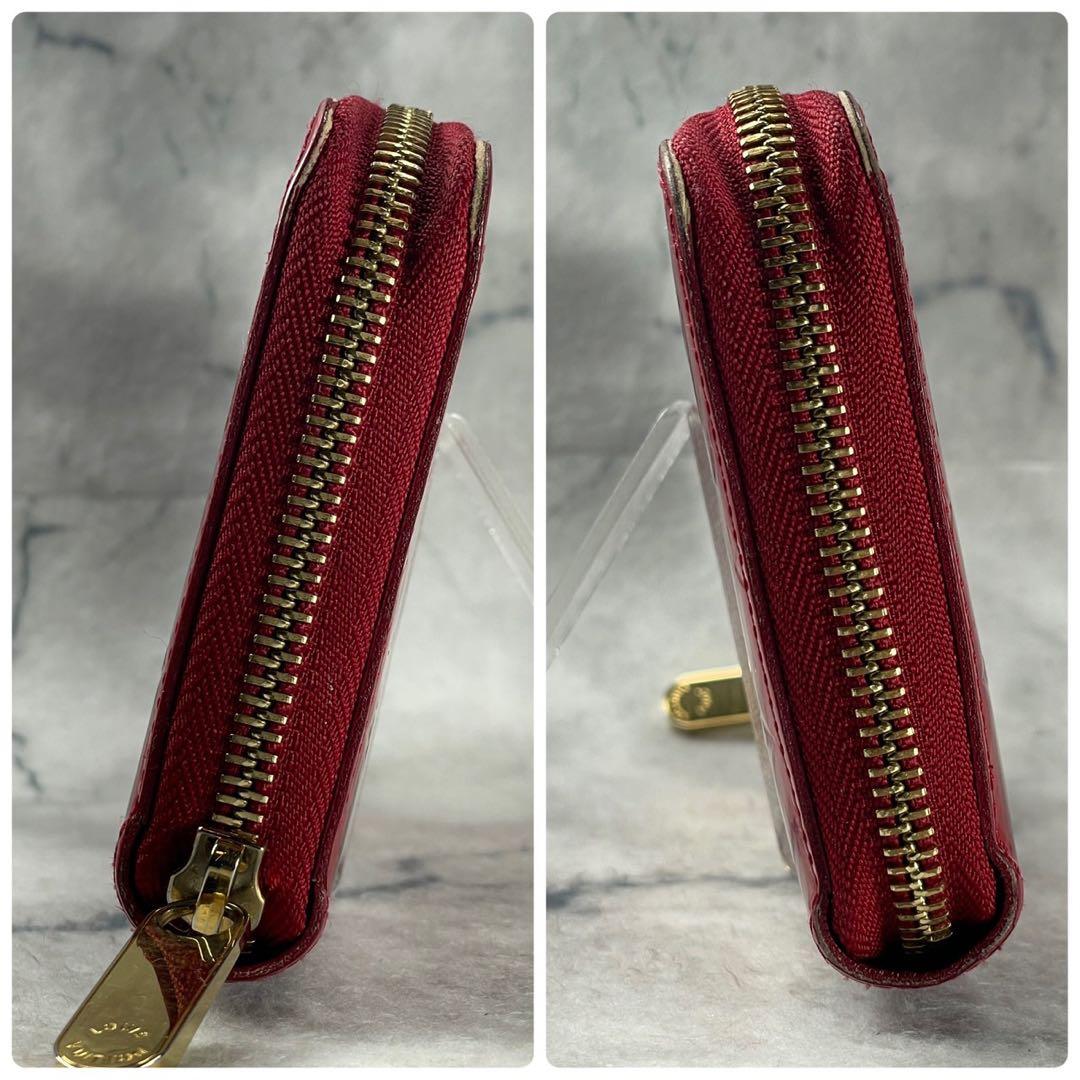 LOUIS VUITTON ヴェルニ レイユール ジッピーウォレット レッド