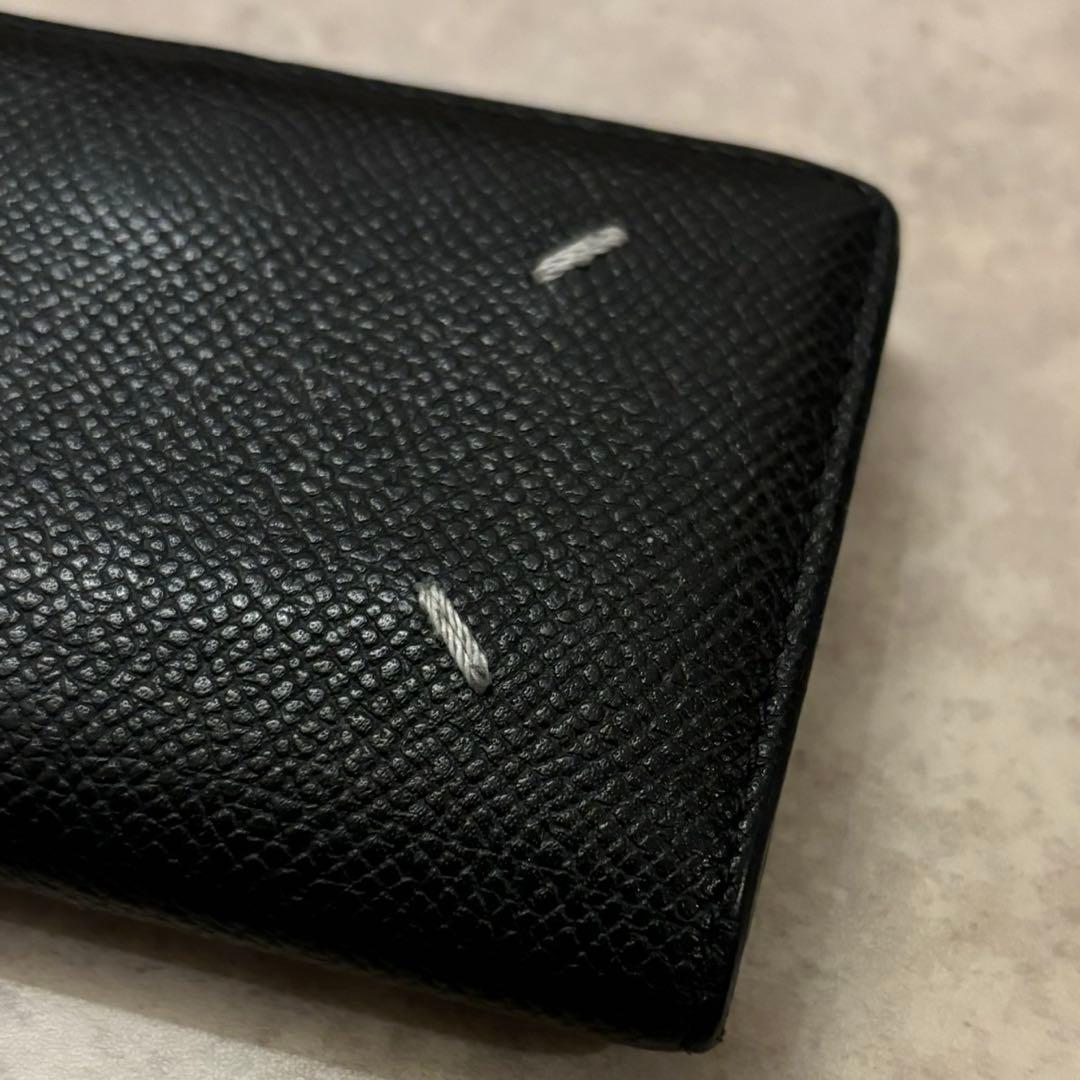 【美品】メゾンマルジェラ 4ステッチ 名刺入れ レザー ブラック　カードケース
