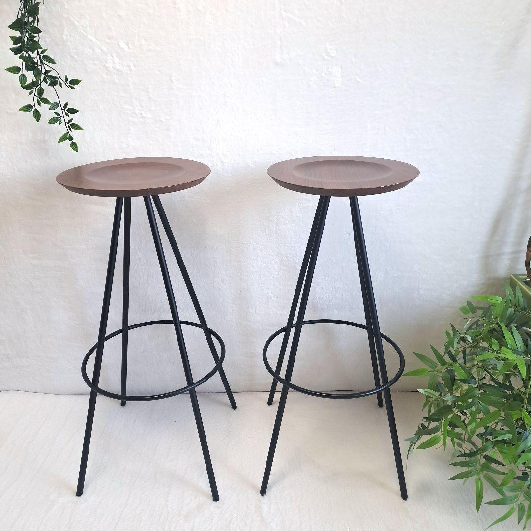 ADAL ハイスツール 2脚セット「北欧 モダン 無垢材」