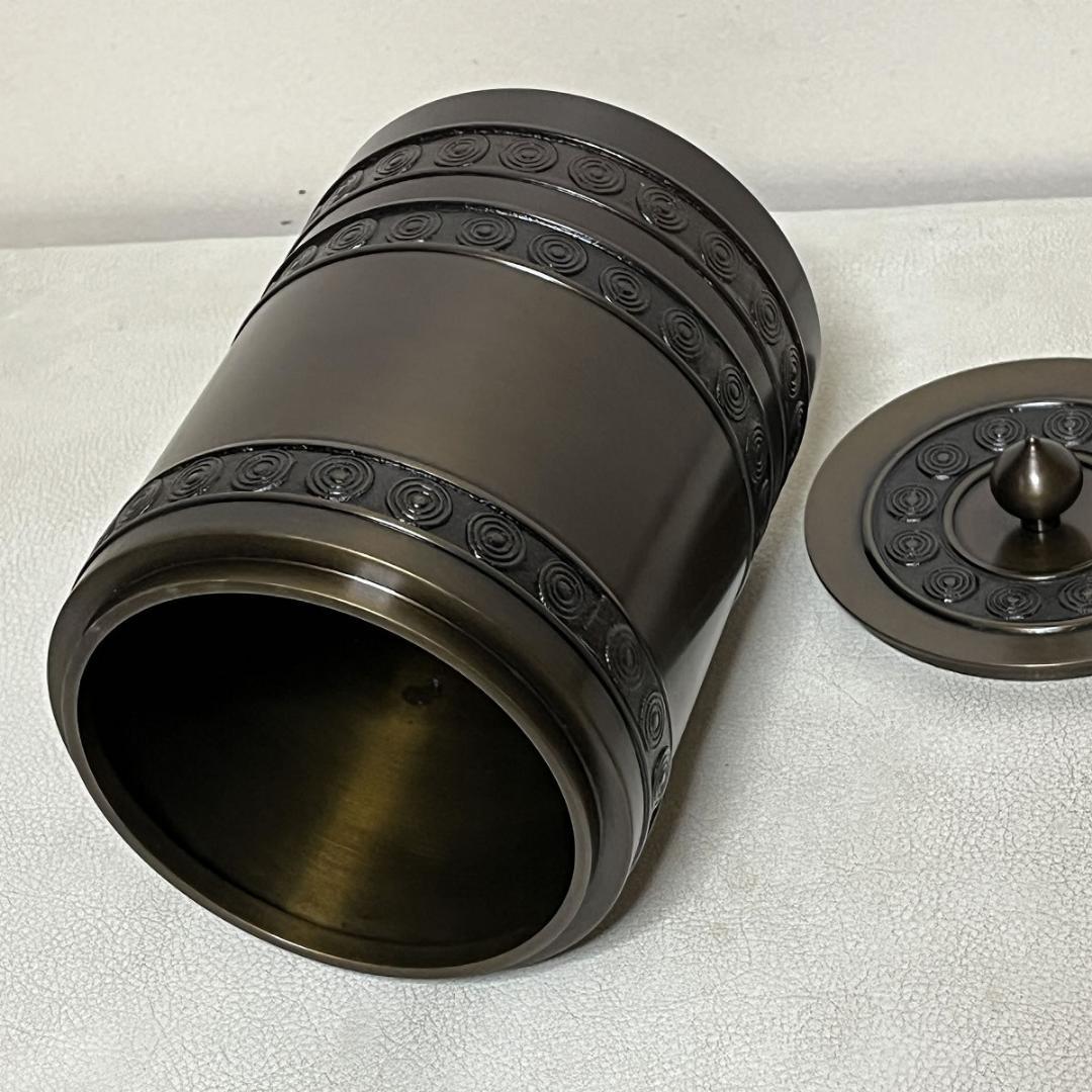 唐銅 皆具 八尾祥栄 共箱 水指 建水 杓立 蓋置 茶道具 【k3577】