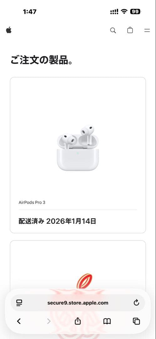 Apple AirPods Pro 3 2026年1月Applestore購入品