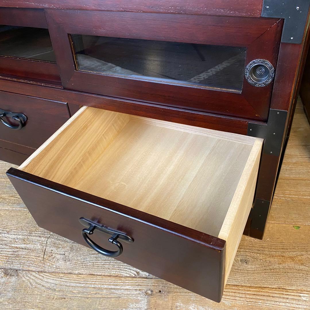 期間限定セール中！美品！民芸家具桐材天然無垢材和テレビ台サイドボード収納家具