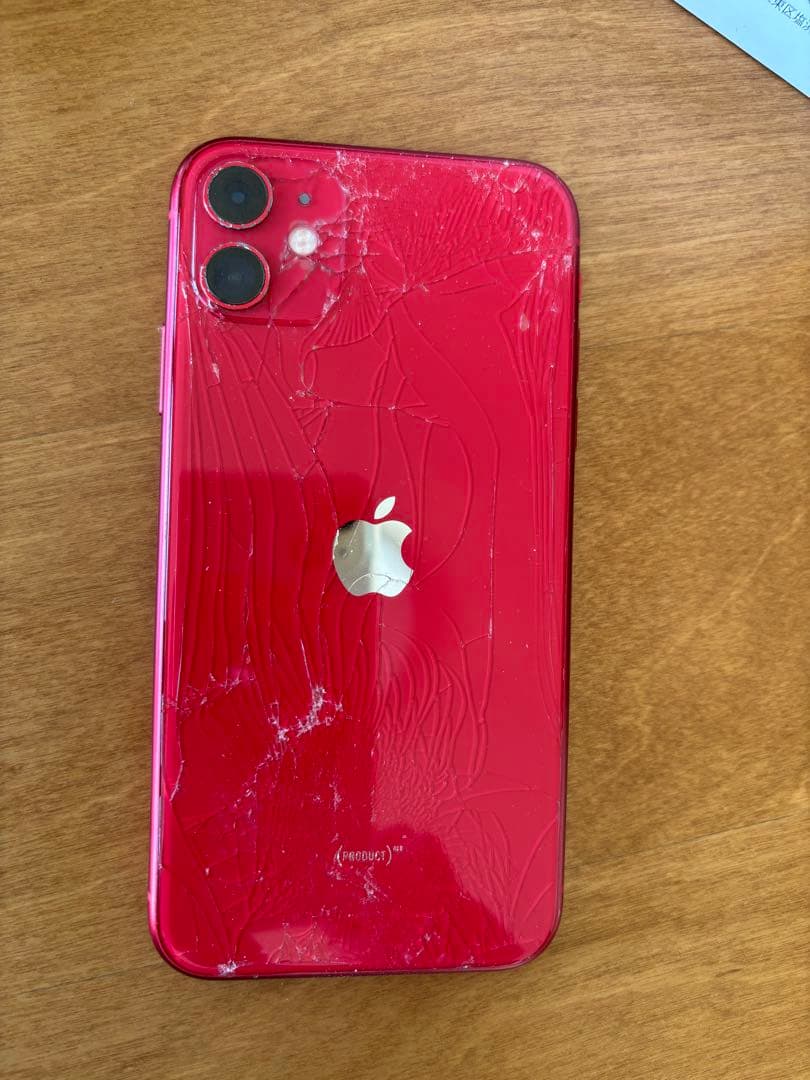 【ジャンク扱い】動作OK　iPhone11本体 64GB 赤　バッテリー100%