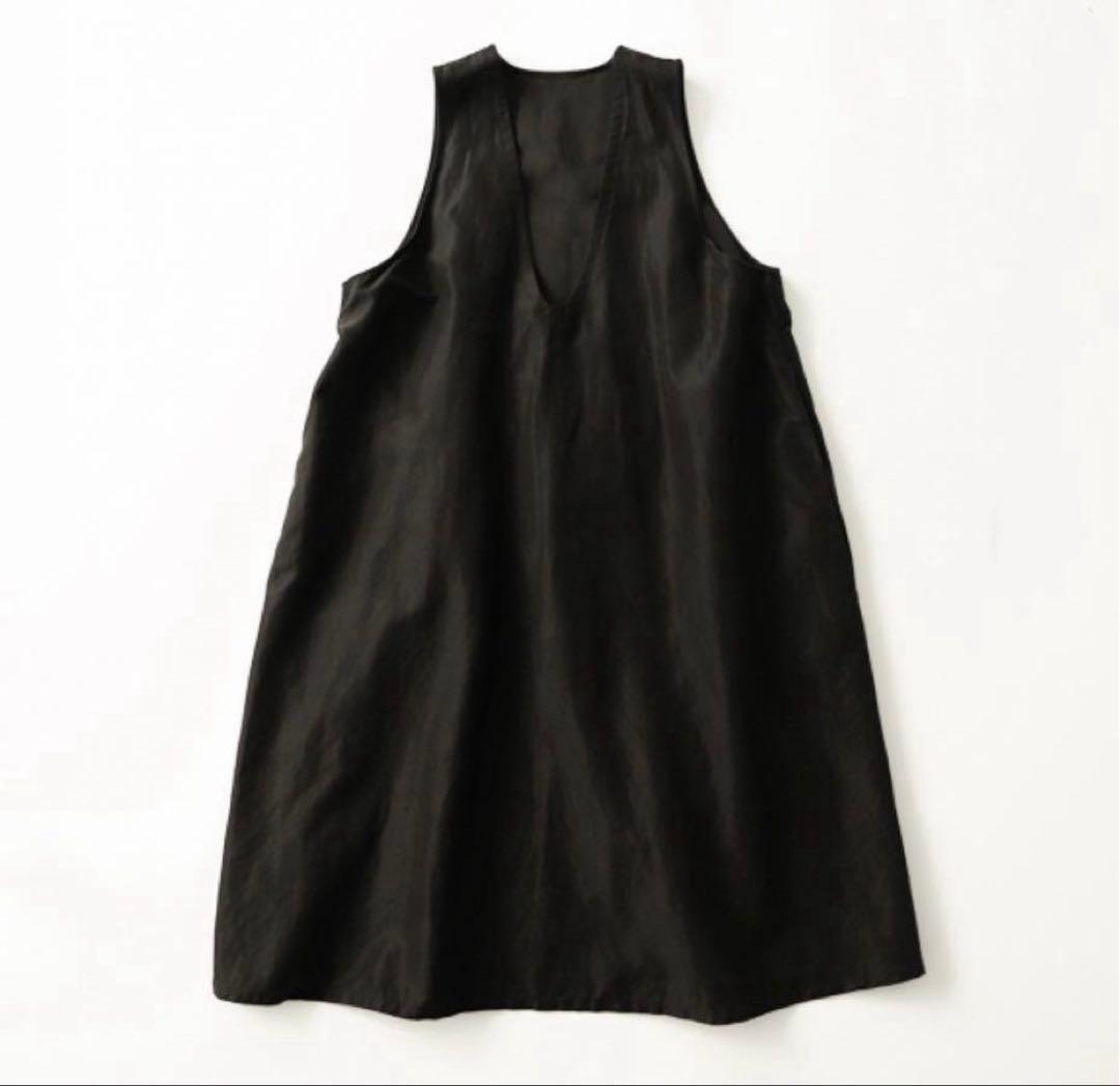 ◯nest Robe コットンラミーバックサテン2WAYワンピース ブラック◯