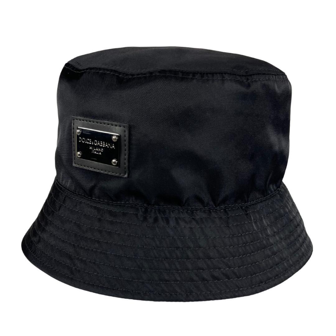 【新品同様】ドルチェ＆ガッバーナ バケットハット ロゴメタルプレート 黒