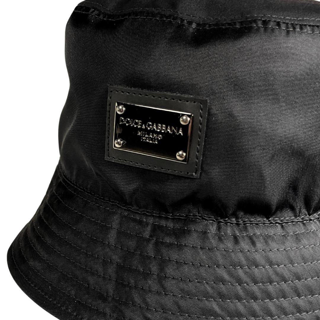 【新品同様】ドルチェ＆ガッバーナ バケットハット ロゴメタルプレート 黒