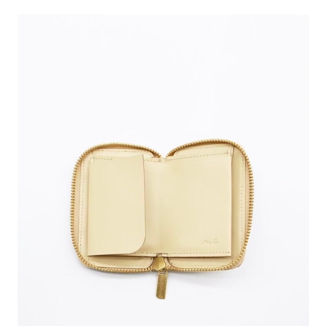 新品未使用 NADAYA mu本革 コンパクト財布 HAKU ゴールド