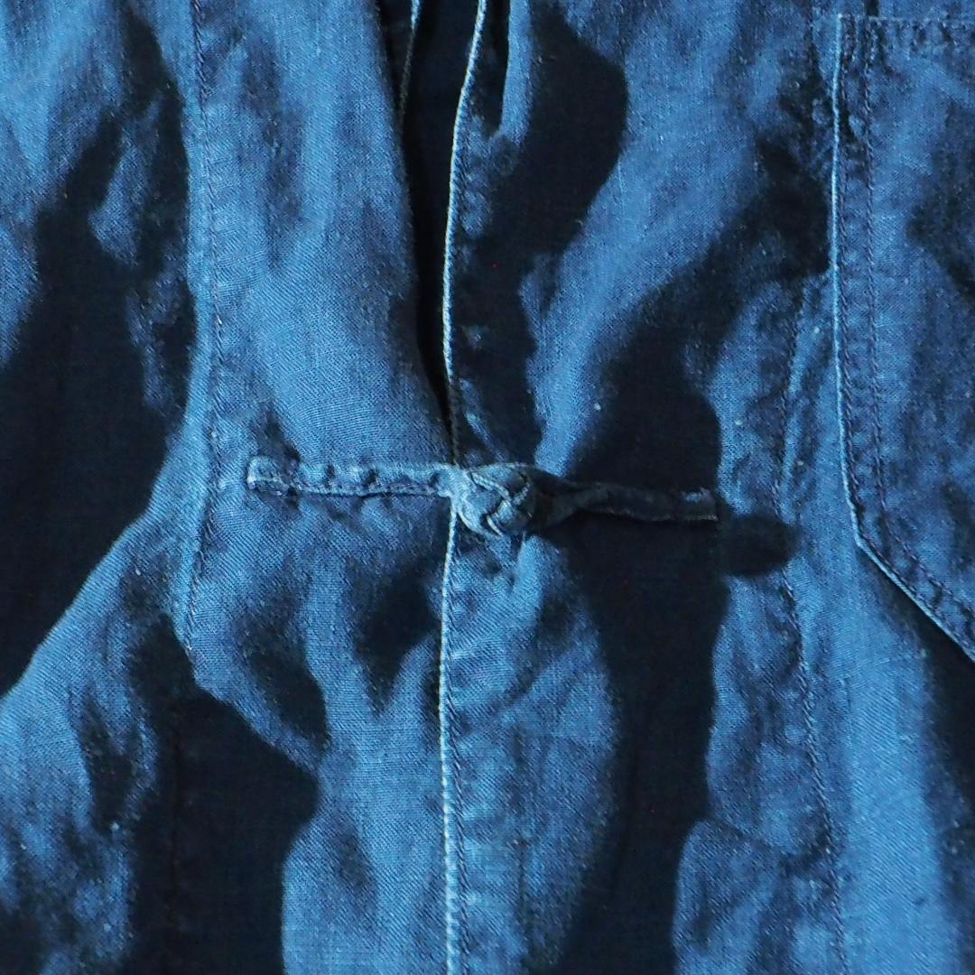 オアスロウ or Slow リネンジャケット 麻100%生地 インディゴ L相当