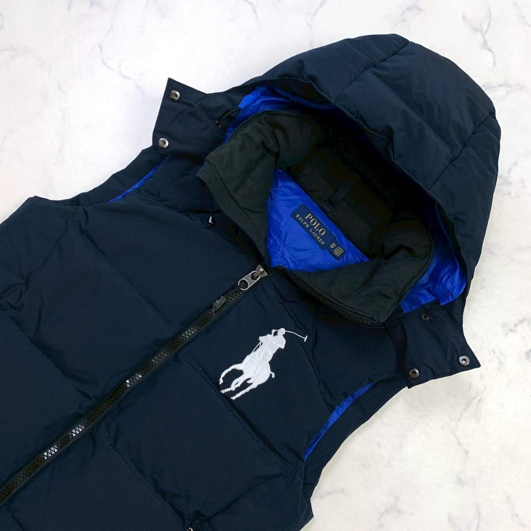 美品★ ポロラルフローレン ダウンベスト ビッグポニー ネイビー XS　D894