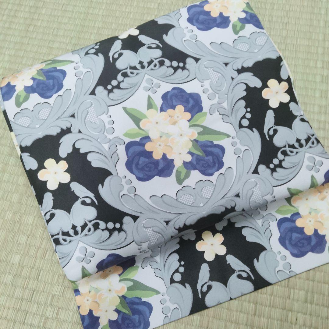セール〉花柄 名古屋帯 新品 白 塩瀬 鳥