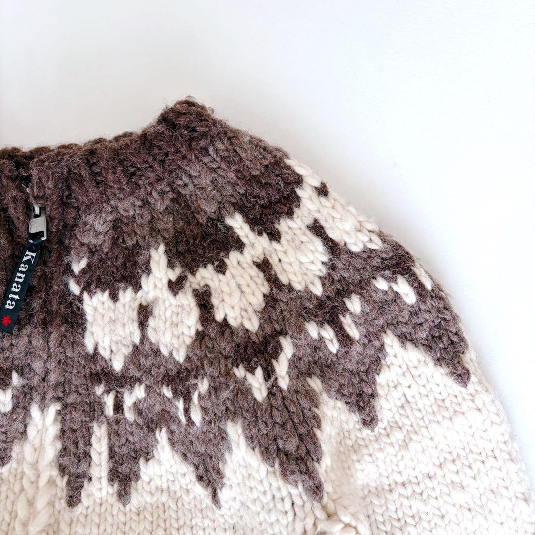 KANATA カナタ カウチン ニット ジャケット ノルディック ノーカラー