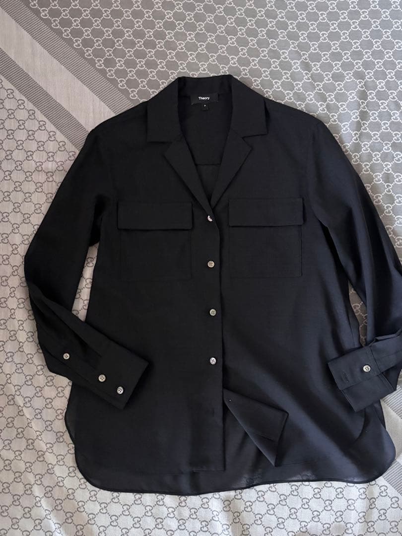 セオリーTheoryウールブラウスBlack極美品