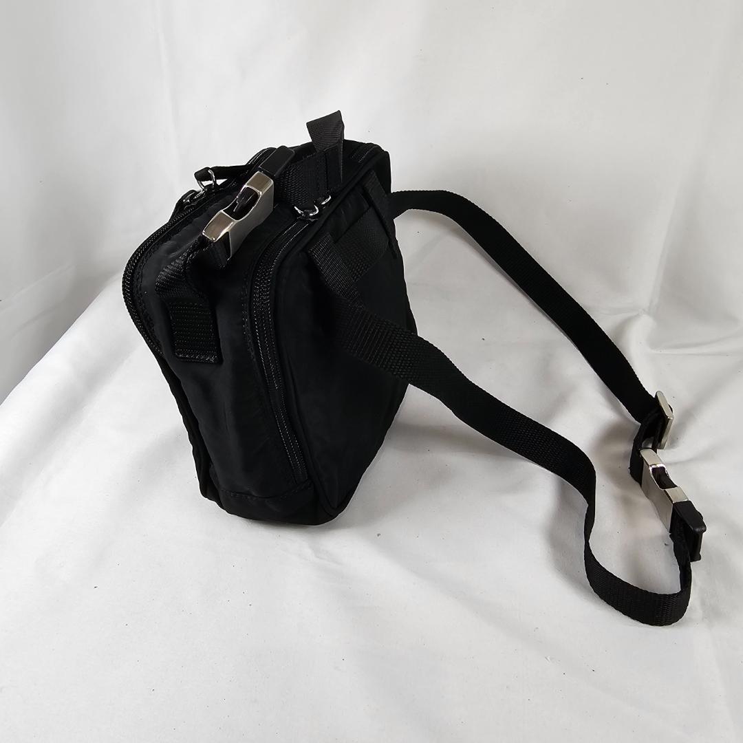 【希少】PRADA 3WAYバッグ 黒 テスート ナイロン 三角ロゴ