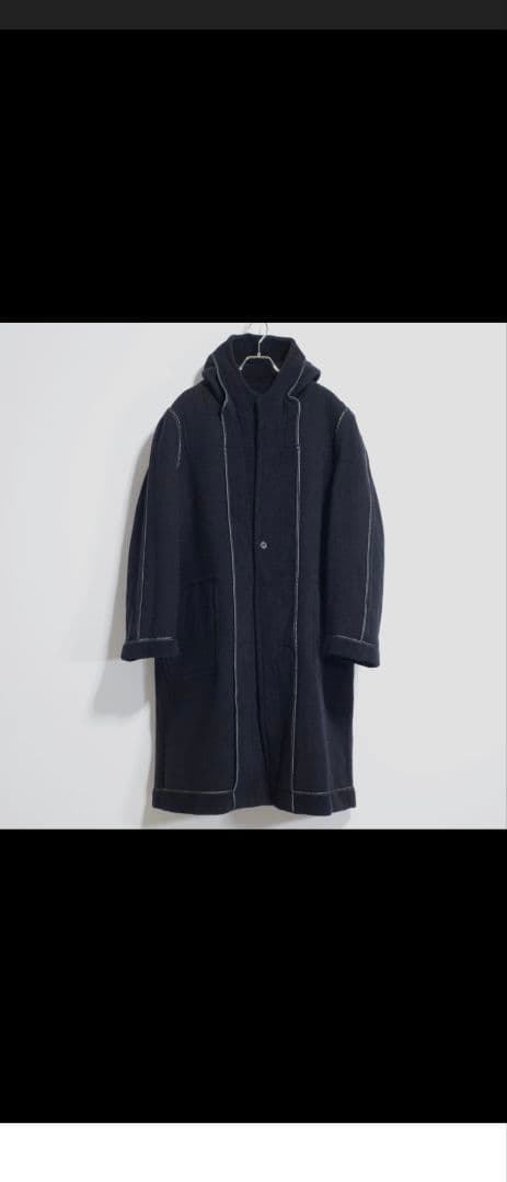 チベット社 ムーアブルックカットパイル ダッフルコート 濃紺（黒に近い）38