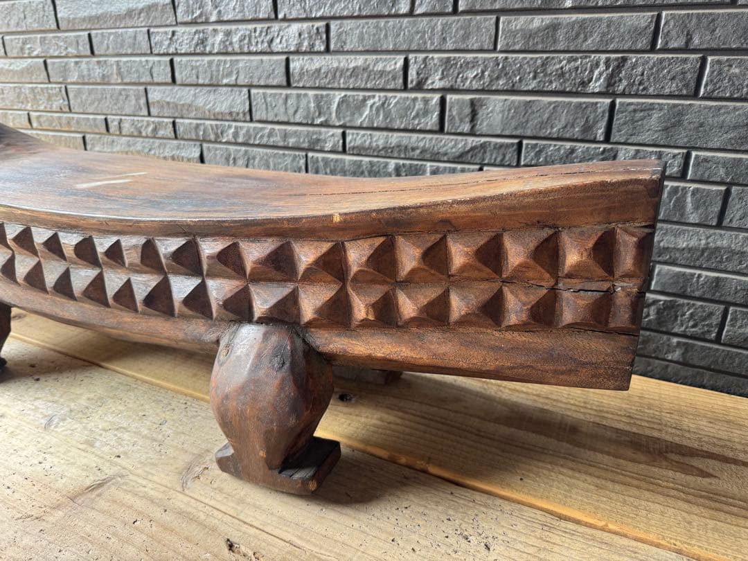 ワニ　置物　木製　ベンチ　鉢置　アジアン　アンティーク　オブジェ　木彫り