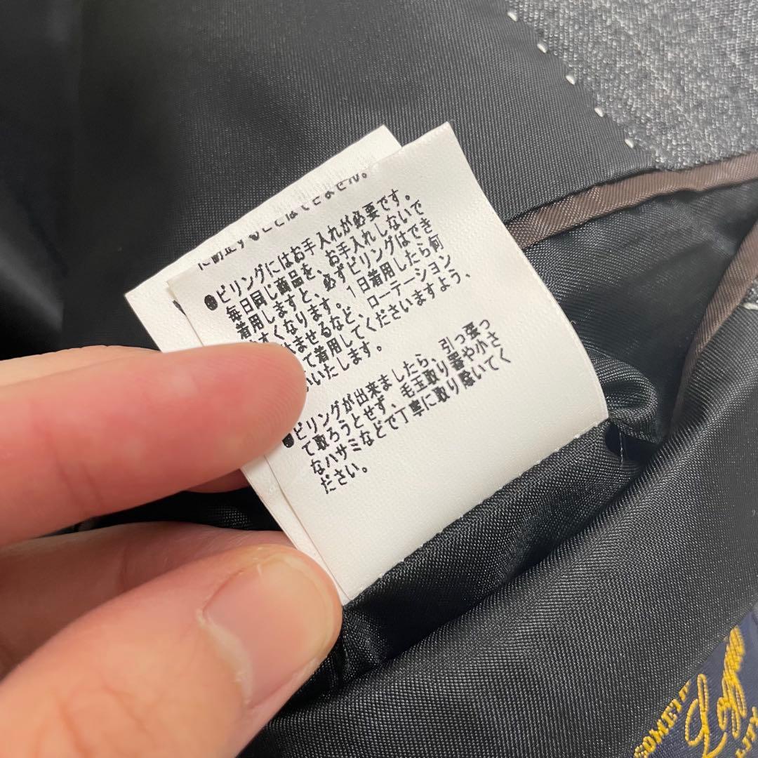 【美品】高級イタリア生地 マルゾット 3ピース スーツ セットアップ グレー L