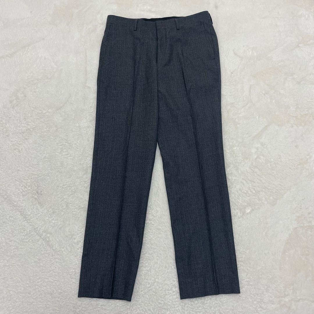 【美品】高級イタリア生地 マルゾット 3ピース スーツ セットアップ グレー L