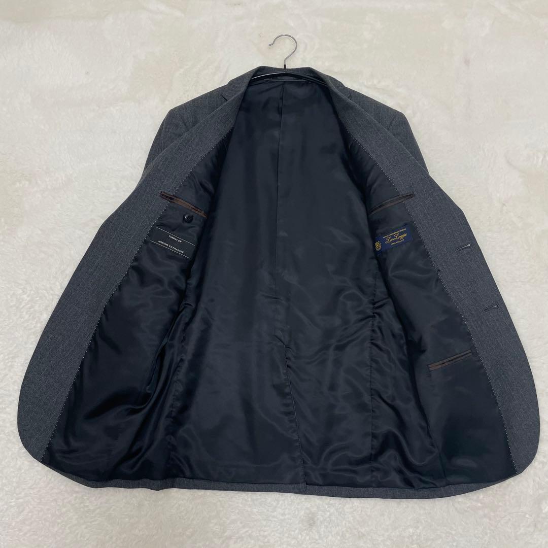 【美品】高級イタリア生地 マルゾット 3ピース スーツ セットアップ グレー L