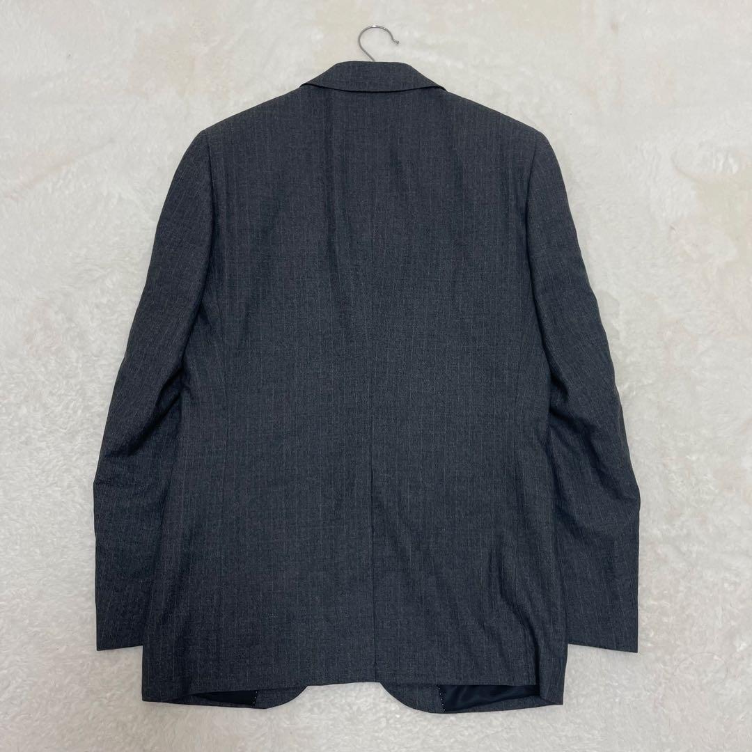 【美品】高級イタリア生地 マルゾット 3ピース スーツ セットアップ グレー L