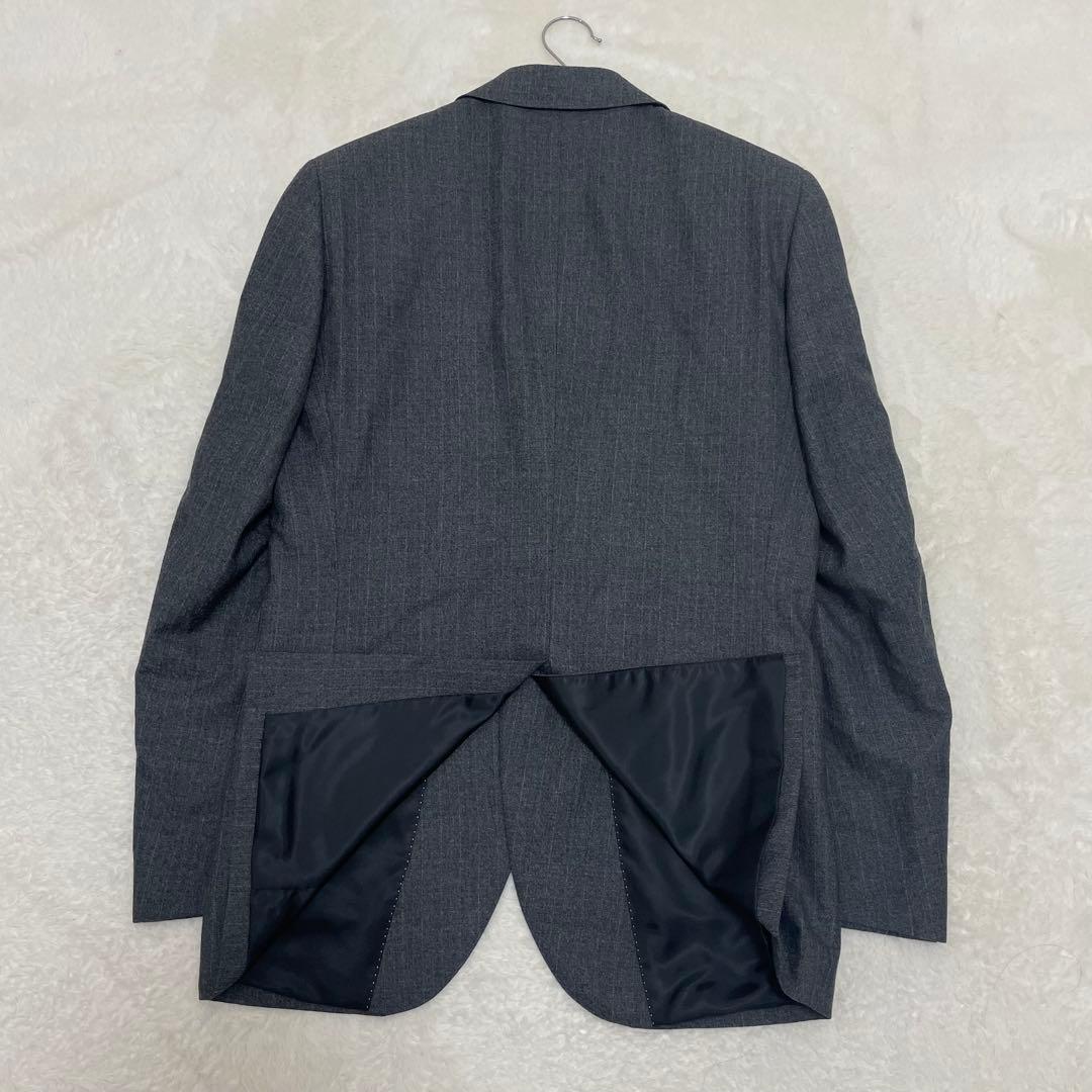 【美品】高級イタリア生地 マルゾット 3ピース スーツ セットアップ グレー L