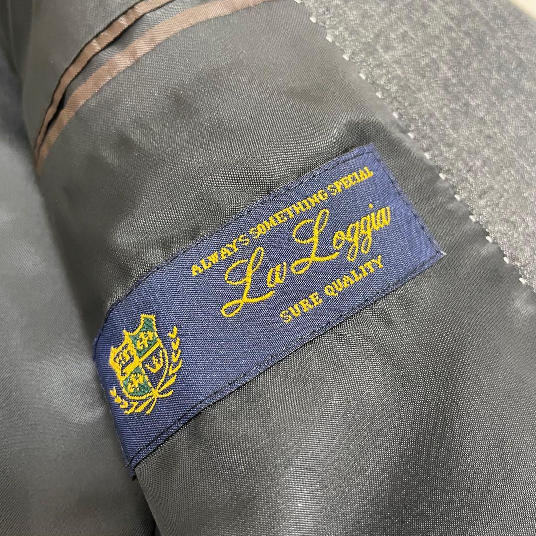 【美品】高級イタリア生地 マルゾット 3ピース スーツ セットアップ グレー L