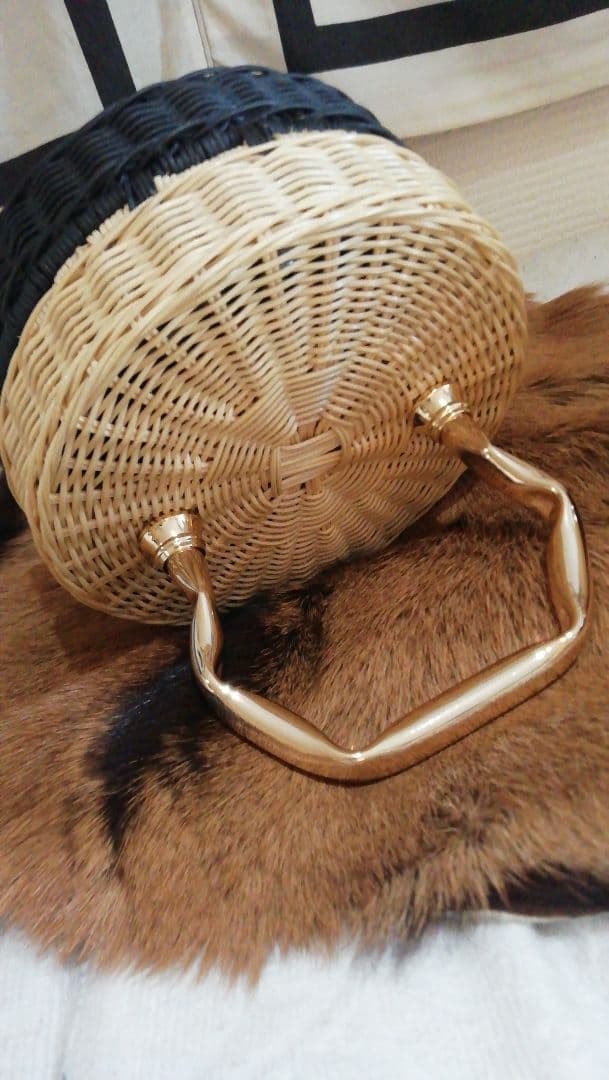 マニマリス　パンケーキ　かごバッグ 　バイカラー　シングル