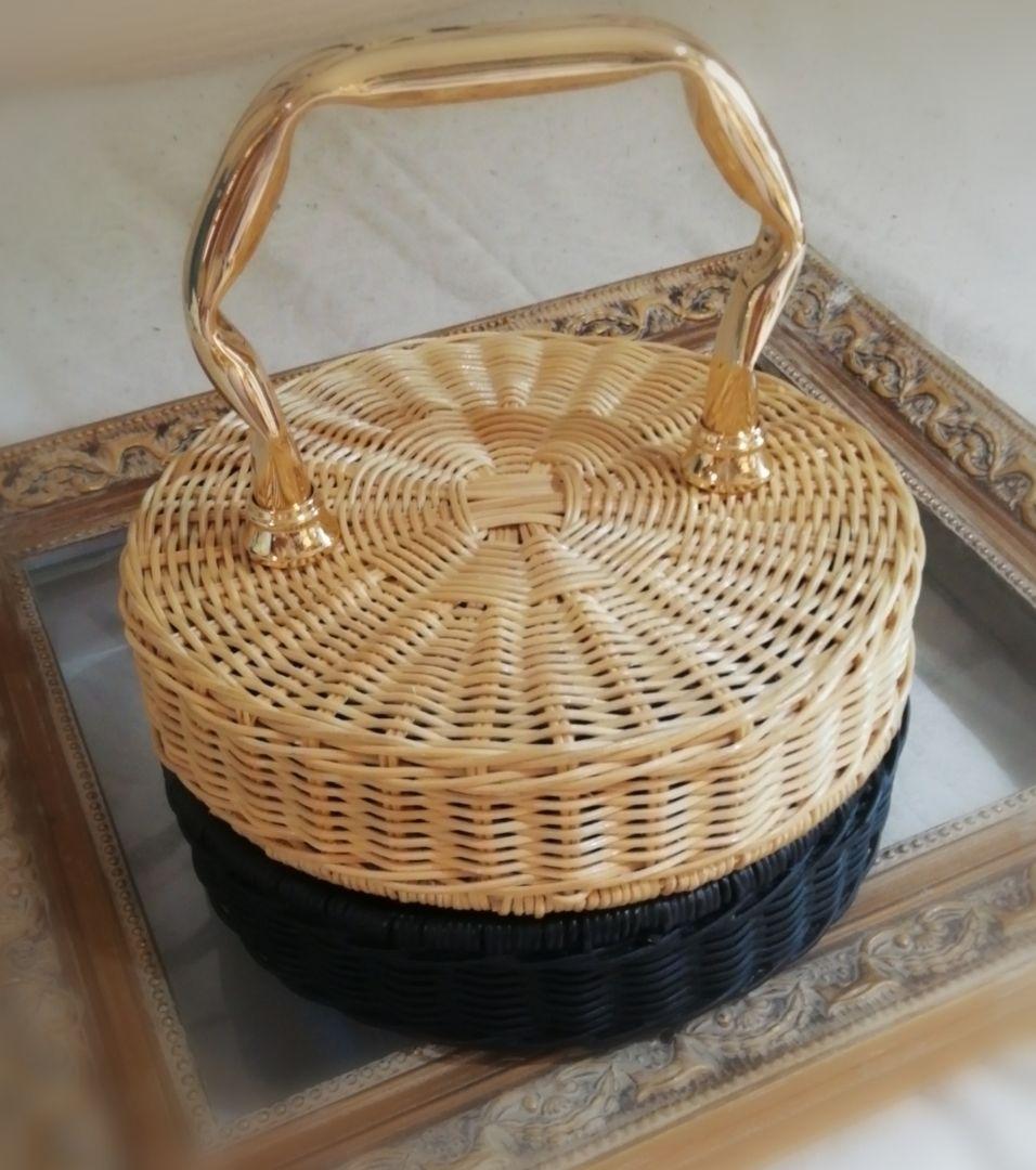 マニマリス　パンケーキ　かごバッグ 　バイカラー　シングル