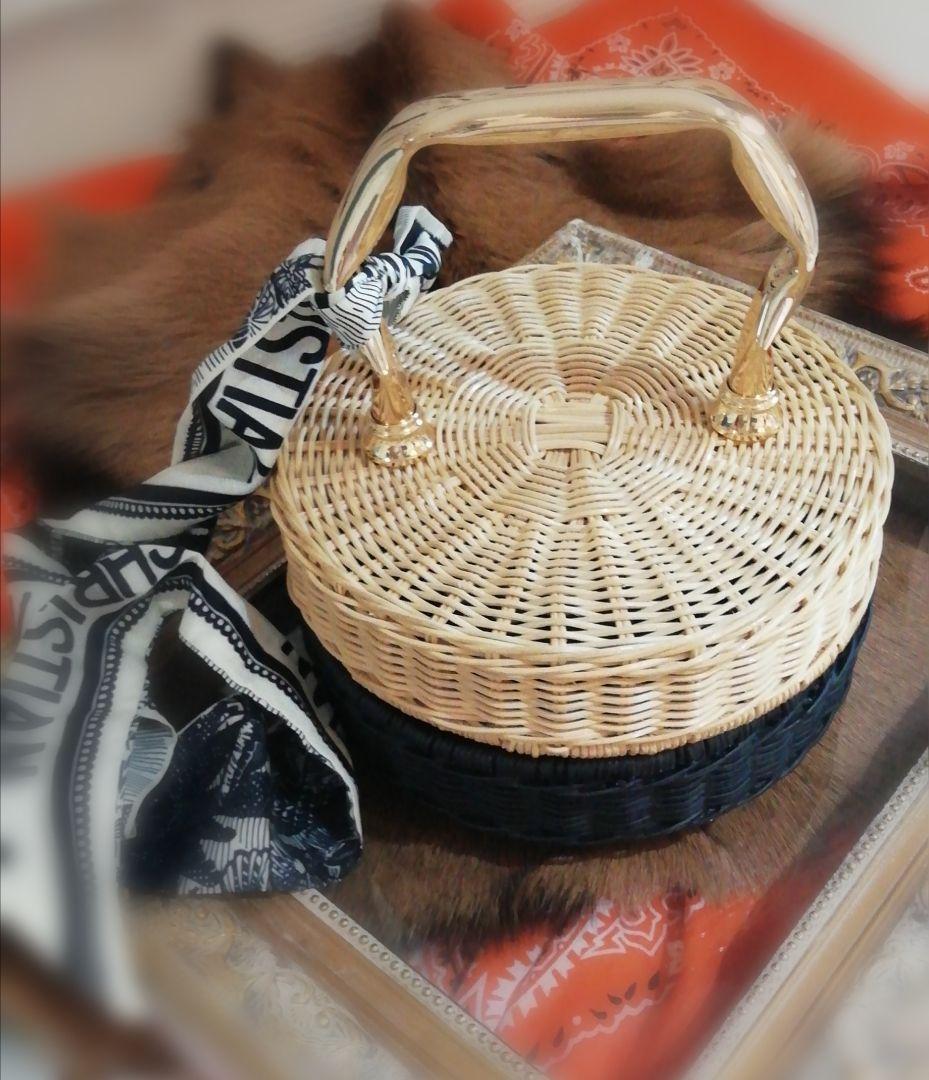 マニマリス　パンケーキ　かごバッグ 　バイカラー　シングル