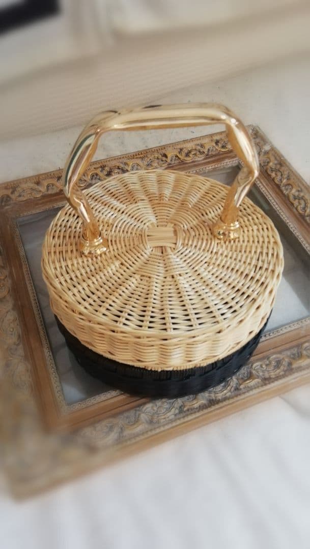 マニマリス　パンケーキ　かごバッグ 　バイカラー　シングル