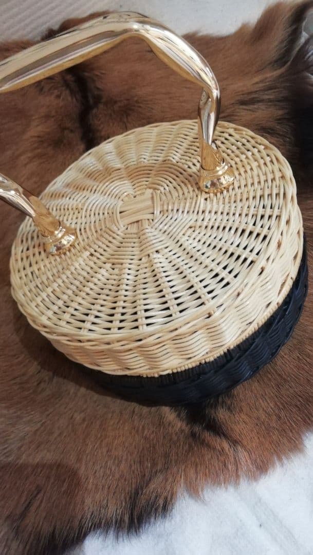 マニマリス　パンケーキ　かごバッグ 　バイカラー　シングル