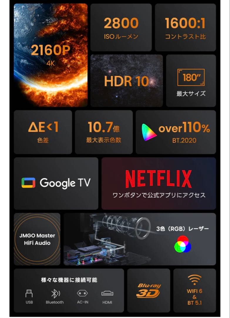 [美品]JMGO N1S ultra 4k プロジェクター