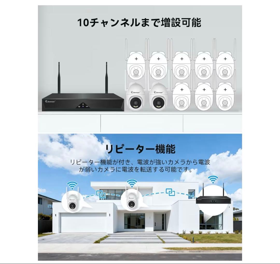 防犯カメラ屋外800万画素対応可360°広角撮影パンチルト可能