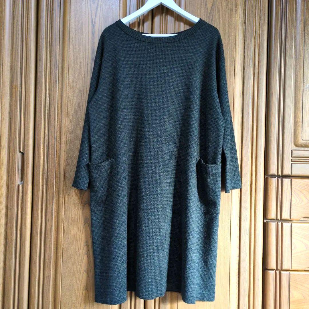 ⭐️45R 45rpm ⭐️ ジャージフラノ千鳥ワンピース R刺繍