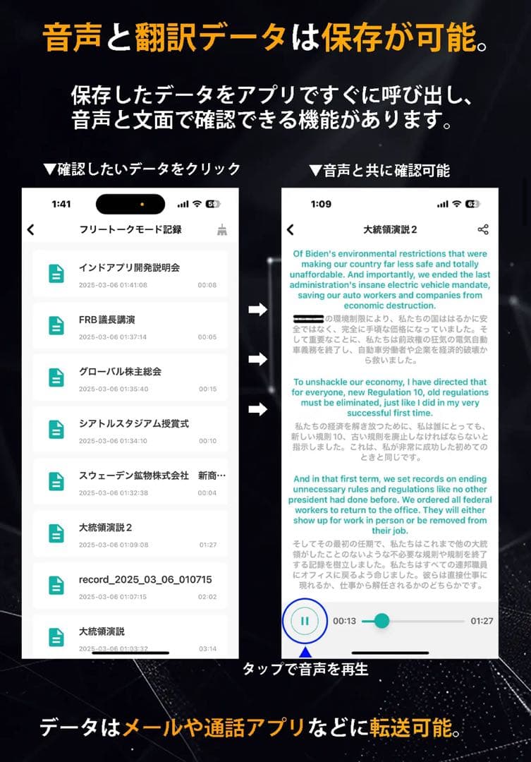 VTrans 7days AI 翻訳 ＆ 通訳 イヤホン　イヤフォン 海外旅行