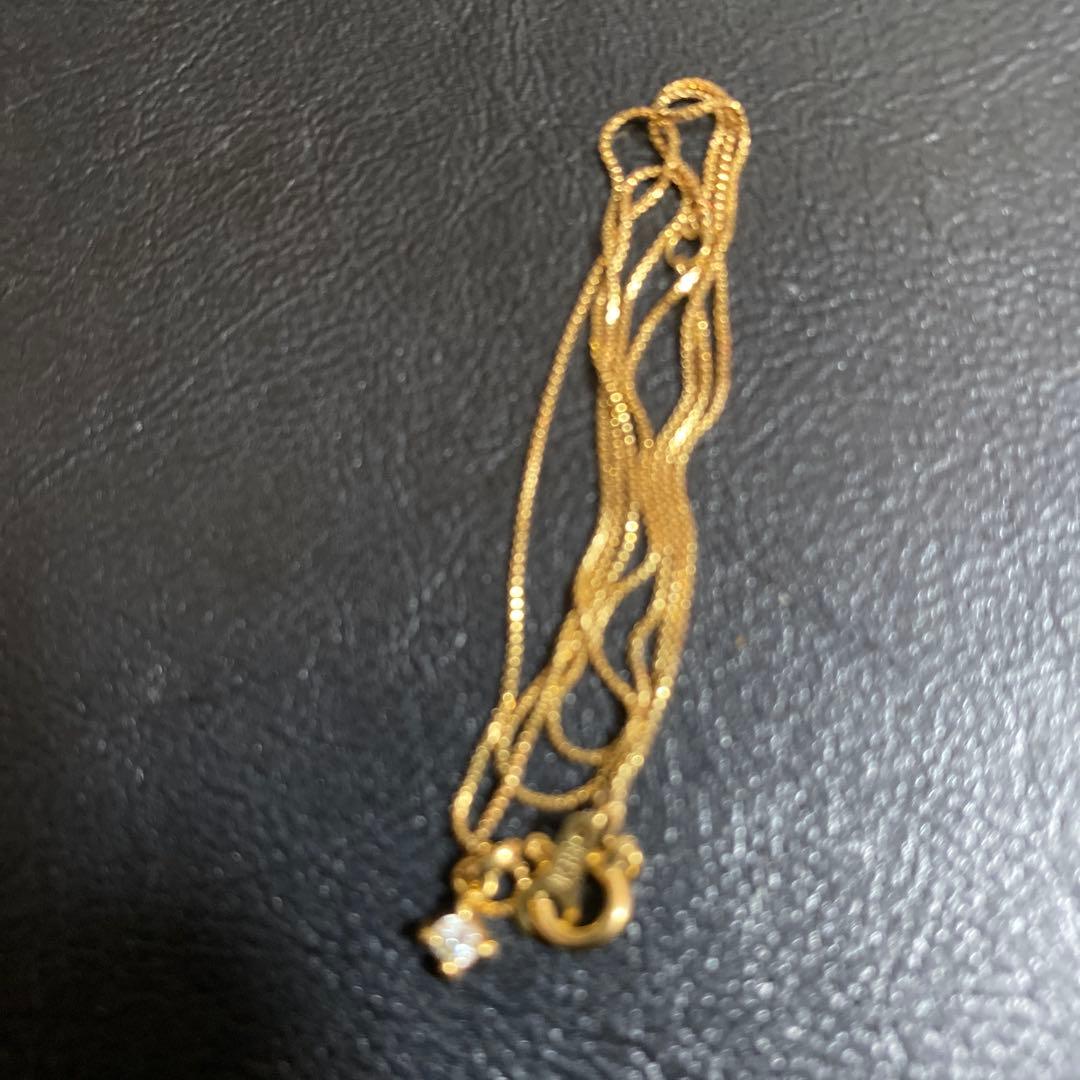 k18ネックレス一粒天然ダイヤモンド