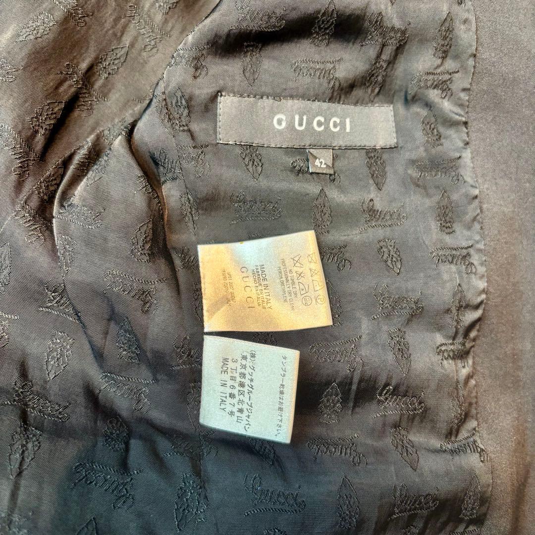 GUCCI テーラードジャケット　スーツ　シングル　ビジネス　未使用品　太ラペル