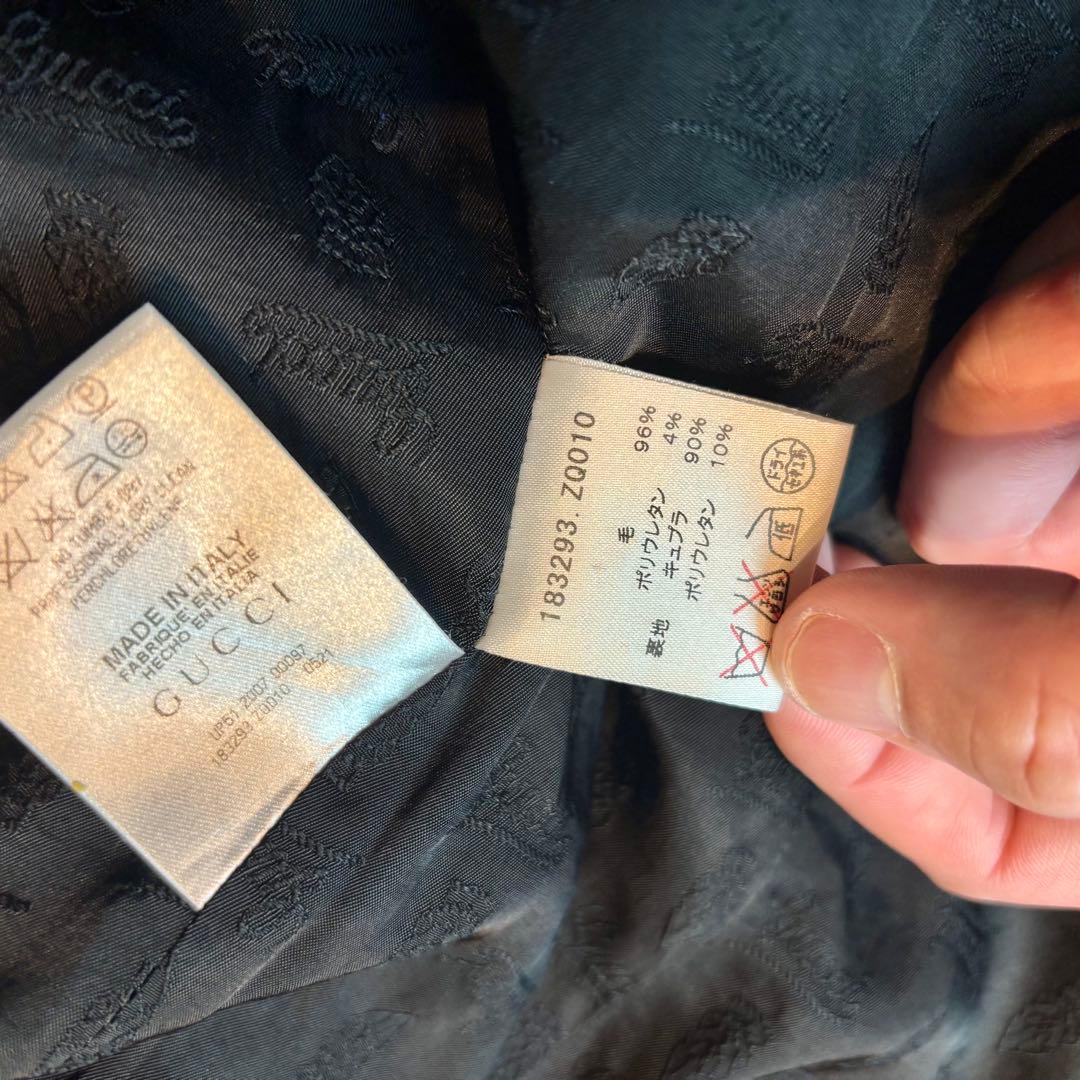 GUCCI テーラードジャケット　スーツ　シングル　ビジネス　未使用品　太ラペル