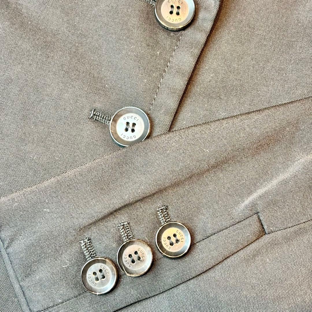 GUCCI テーラードジャケット　スーツ　シングル　ビジネス　未使用品　太ラペル