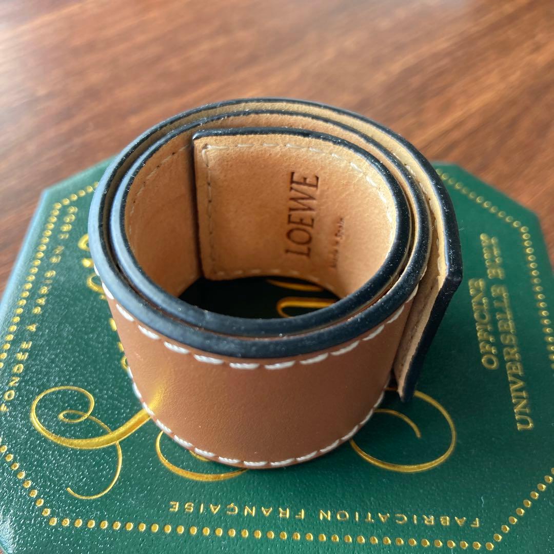 LOEWE レザー バングル ブラウン